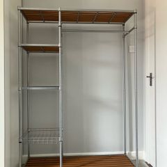 Open Wardrobe / Clothes Rail with Shelves