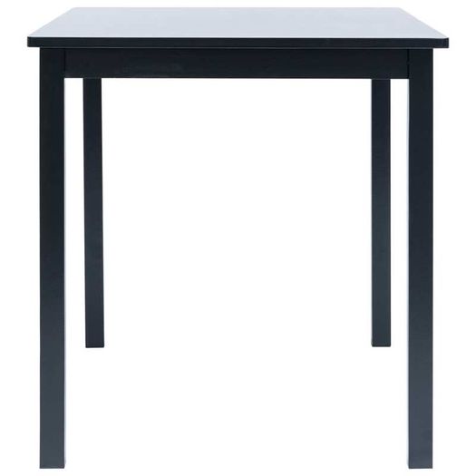 5 Piece Dining Set Solid Rubber Wood Black