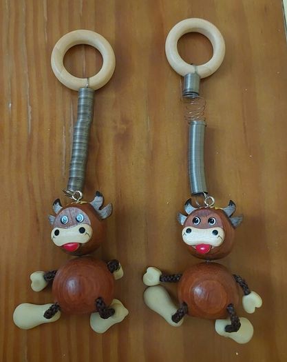 2 wooden Swiss cows - please read full ad
