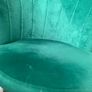 Green velvet shell chair Image 2