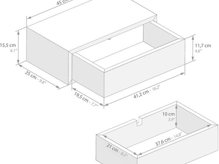 2 Grey Concrete Effect Floating Bedside Tables