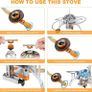 Camping Gas Stove, Windproof Backpacking Burner Cooking Stoves 6800W, Foldable Rocket Camping Stove with Carry Box, Outdoor Camping Gas Burner for Cooking, Hiking, Camping, Trekking, Picnic Image 8