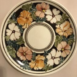 Vintage C. Mallorca Felanitx Spanish Pottery Wall Hanging 8" Plate / Decorative Floral Platter