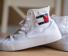 Tommy Hilfiger Round Toe Mid Top Lace Up Sneakers Women Size 37