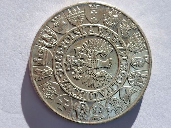 Poland 100 zloty silver coin 1966 Mieszko i Dabrowka