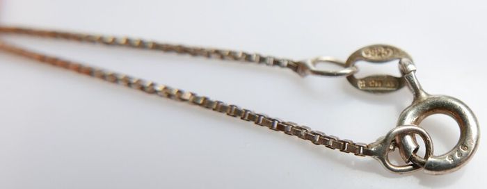 Vintage Sterling Silver 925 Cat Pendant and Sterling Chain length 16" - 2,95g