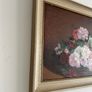 Floral still life oil painting in wooden frame Image 5