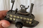 Vintage Metal Die Cast Miniature Steamboat Pencil Sharpener