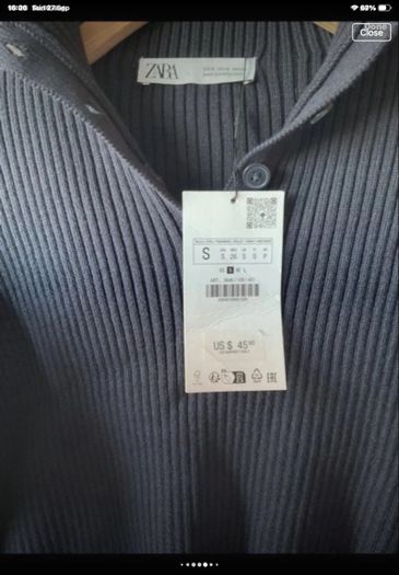 jumper Bnwt Zara navy cropped jumper with button neckline size small