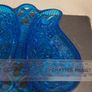 Vintage Turquoise Pressed Glass Twin Serving Dish Image 2