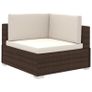 8 Piece Garden Lounge Set with Cushions Poly Rattan Brown Image 8