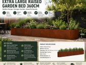 360cm Weathering Steel Raised Garden Bed Large Garden Planter