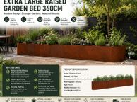 main image for ad 360cm Weathering Steel Raised Garden Bed Large Garden Planter