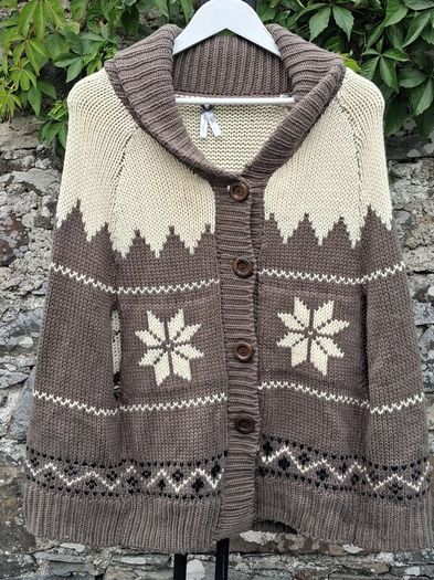 Atmosphere - Nordic Fair Isle Chunky Knit Cape Cardigan