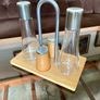 Vintage Bodum Oil Vinegar Salt Pepper Cruet Set by Georg Fontana Danish Beechwood with Aluminum 1990s Image 6
