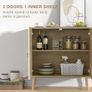 Accent Cabinet with 2 Doors Carved Storage Cabinet with Adjustable Shelf Image 4