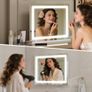 Lighted Vanity Mirror - 62x52cm Large Makeup Mirror with 3 Color Modes, Dimmable Brightness, Smart Touch, Memory Function, Wall Mounted/Tabletop, Metal Frame, USB Port for Bedroom Image 4