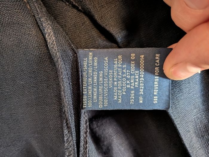 Polo Ralph Lauren Navy Linen Blazer Size 42R