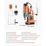 agnetic Drill, 1550W Motor 50 mm Coring Diameter, 13000 N Magnetic Force, 0-550 RPM Variable Speed, Portable Electric Mag Drill Press Drilling Machine for Metal Surface, Home Improvement Image 7