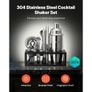 Cocktail Shaker Set, 13-Piece Stainless Steel Bar Tools with Bamboo Stand, Martini Bartender Kit Accessories | Mixer Spoon, Muddler, Jigger Image 3