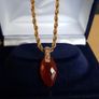 14 ct gold pendant withNatural  Carneol stone and Natural  diamonds Image 8