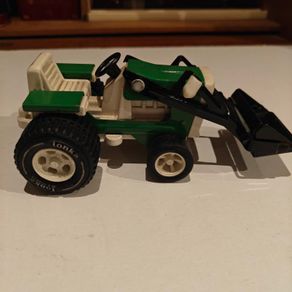 Retro Tonka Pressed Steel Farm Utility Tractor with Front Loader Bucket (1970s)