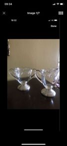 Antique Silver Footed Sugar and Milk Bowls