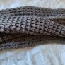 Brown chunky-knit long scarf, snood style Image 2