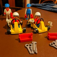 vintage Playmobil go karts, dated 1979