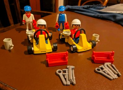 vintage Playmobil go karts, dated 1979