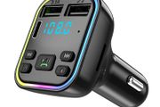 Car Bluetooth 5.0 FM Transmitter PD Type-C Dual USB 3.1A Fast Charger Colorful Ambient Light Handsfree MP3 Modulator Player