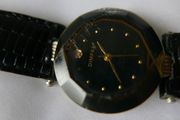 18k Gold Plated Vintage Dimpax Crystal Blue Glass Ladies Quartz Wrist Watch (some Scratches On The Crystal)