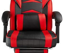 Computer Chair, Gaming Executive With Footrest Red