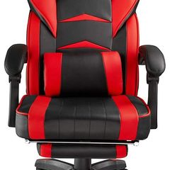 Computer Chair, Gaming Executive With Footrest Red