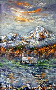 The Reek in Winter's Grip, Contemporary Croagh Patrick Acrylic