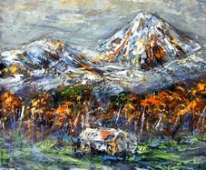 The Reek in Winter's Grip, Contemporary Croagh Patrick Acrylic