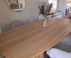 Solid Oak Oval Dining Table 240 x 120cm Like New