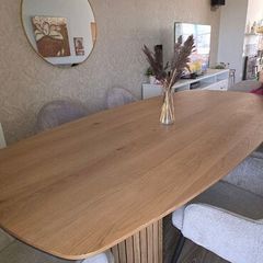 Solid Oak Oval Dining Table 240 x 120cm Like New