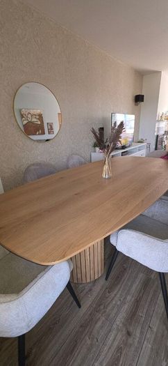 Solid Oak Oval Dining Table 240 x 120cm Like New