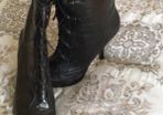 Nine West Black Leather Mid Calf Boots