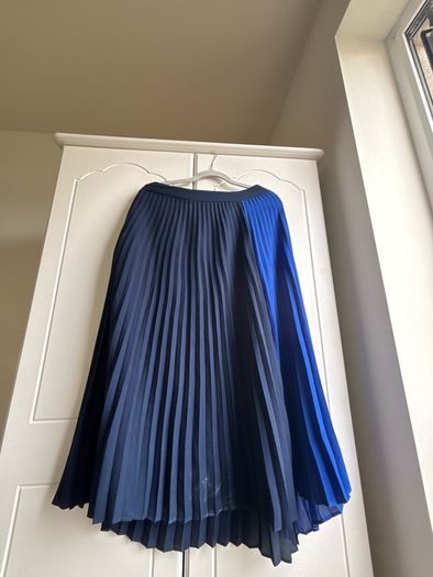 Next Pleated Midi Skirt Blue