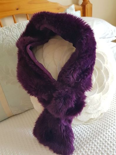 Deep Purple Fur Scarf