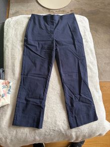 Navy cropped trousers