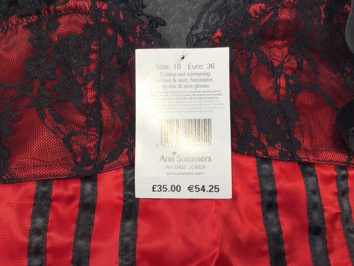 Ann Summers Saloon Girl Outfit