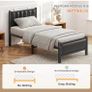 Single Bed Frame with Upholstered Headboard Image 6