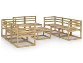 9 Piece Garden Lounge Set Green Impregnated Pinewood
