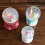 3 Vintage Small Christmas Snow Globes Image 2