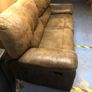 Brown Leather Two-Seater Sofa Image 3