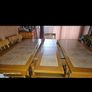 Solid oak extendable dining table with 6 chairs Image 5