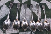 6 X Robert Stebbings Fiddle Pattern Victorian Teaspoons(153 grams)